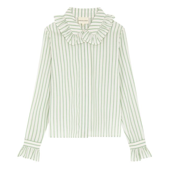 Blouse Boissière Rayures Coton et Soie | Ecru