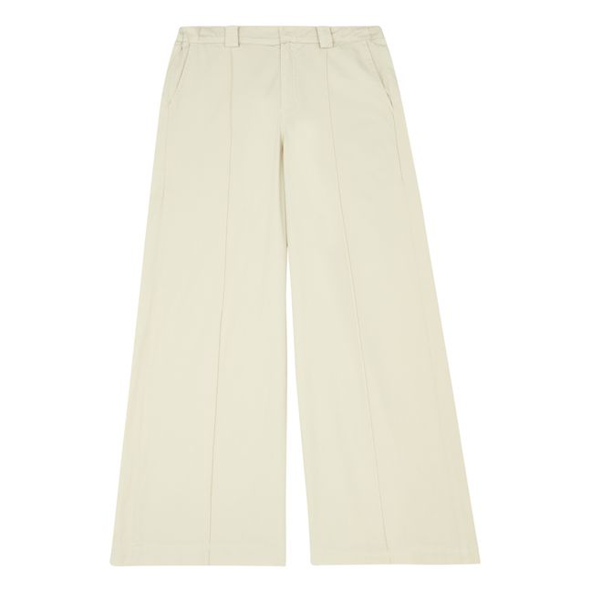 Pantalon Large Coton Bio | Blanc