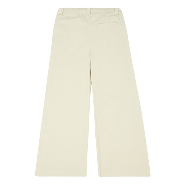 Pantalon Large Coton Bio | Blanco