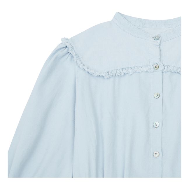 Einfarbige Bluse aus Bio-Baumwolle | Blassblau