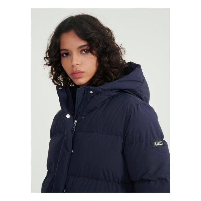 Doudoune Mi-Longue Imperméable | Bleu marine