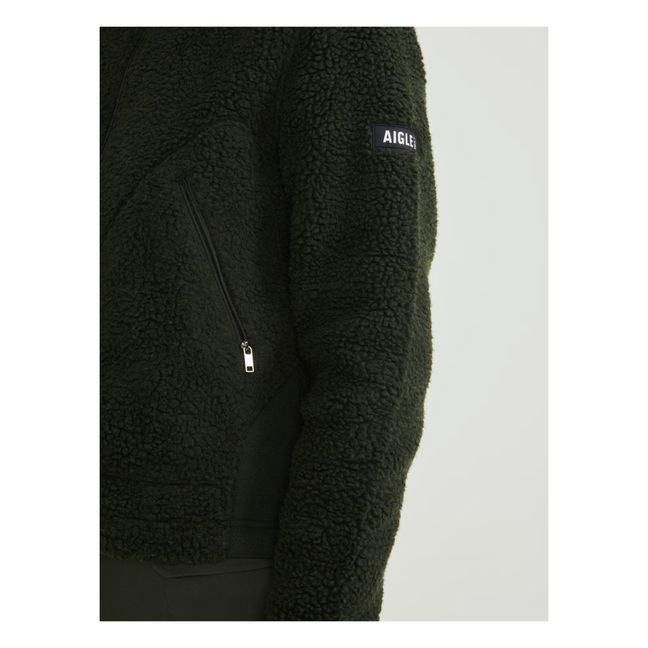 Forro polar Sherpa de cremallera completa | Verde Kaki