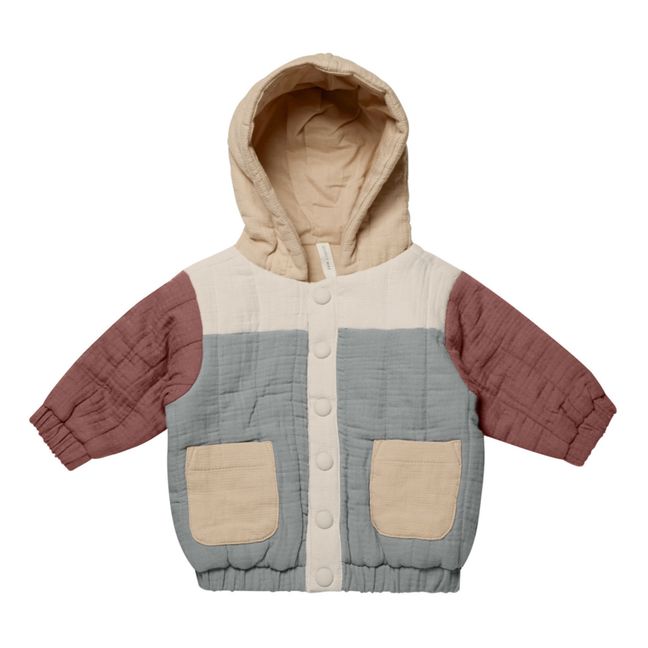 Veste Gaze de Coton Color Block | Ecru