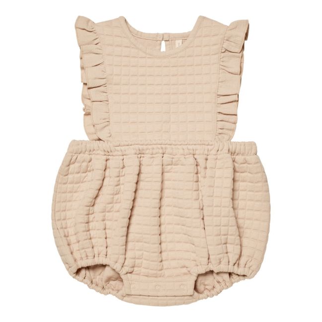 Quilted Ruffle romper | Pale pink
