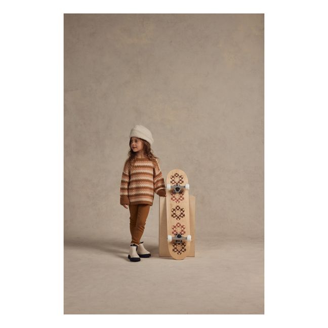 Pull Nid d'Abeille Rayé Aspen | Ocre