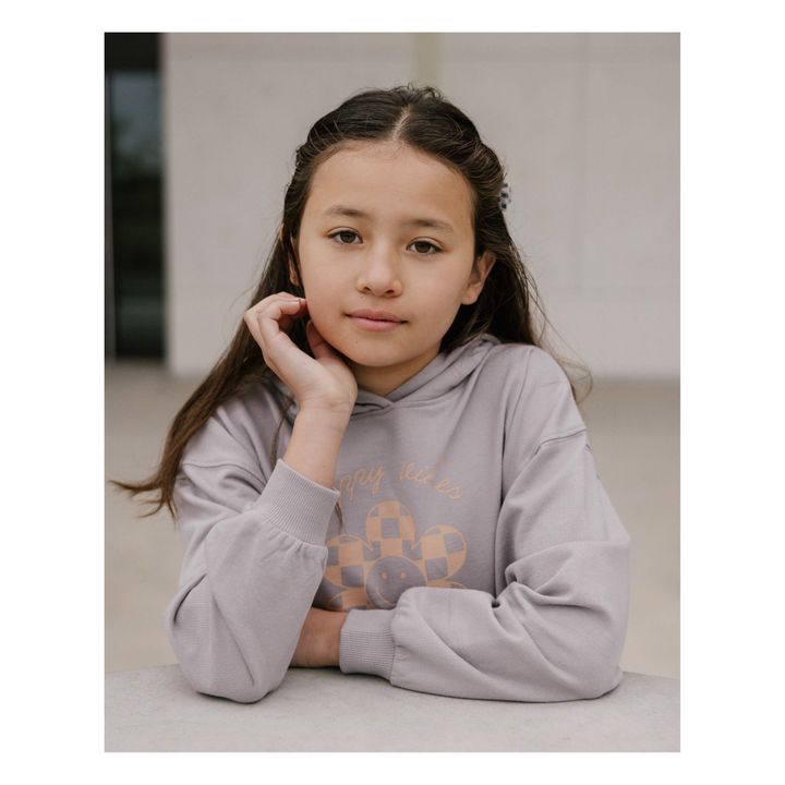 Happy Vibes Kapuzen-Sweatshirt | Grau- Produktbild Nr. 2