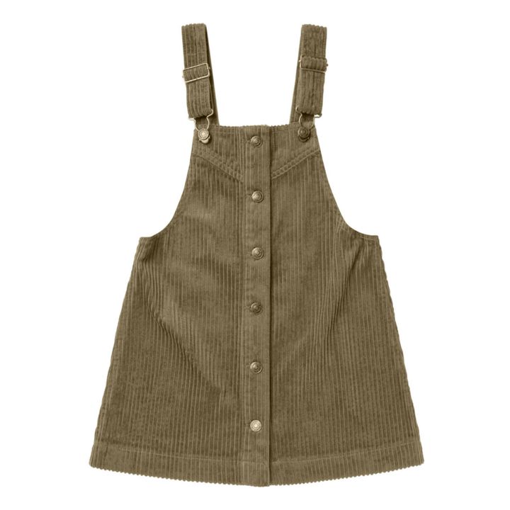 Corduroy Button Dress | Khaki- Product image n°0
