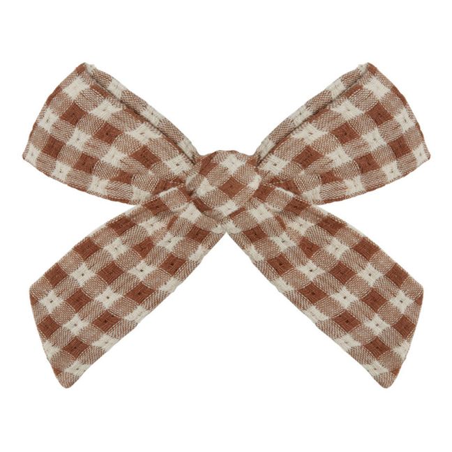 Barrette Nœud Vichy Girl Bow | Marron