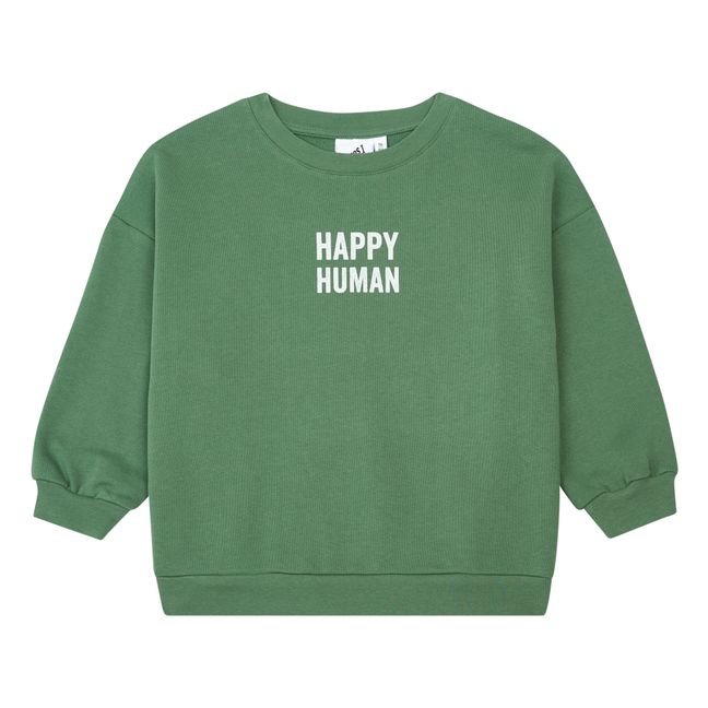Sudadera de algodón orgánico Happy Human | Verde