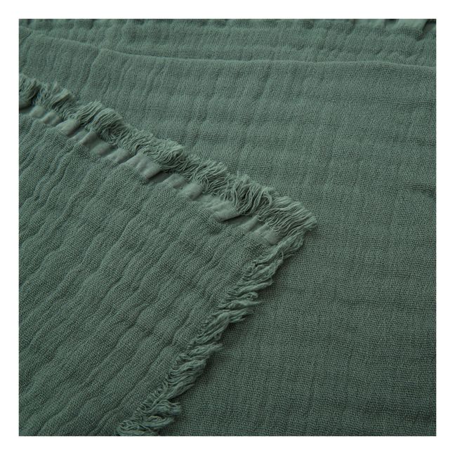Plaid en gaze de coton Vanly | Grigio azzurro