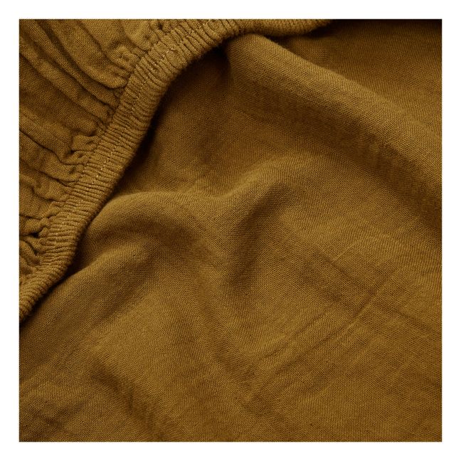 Fitted sheet Dili in cotton voile | Gold