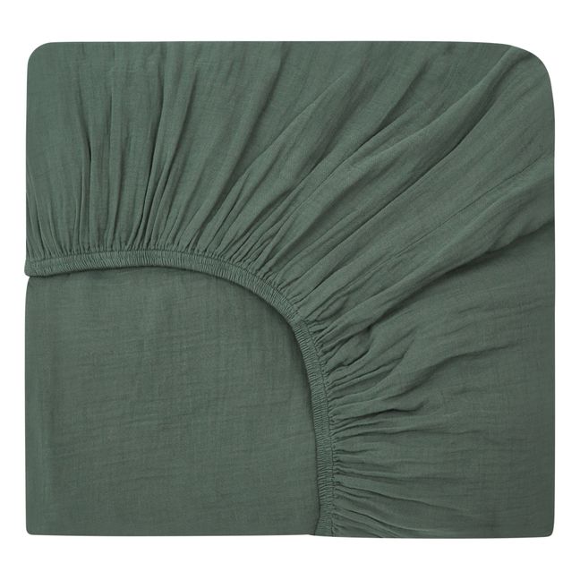 Fitted sheet Dili in cotton voile | Bluish grey