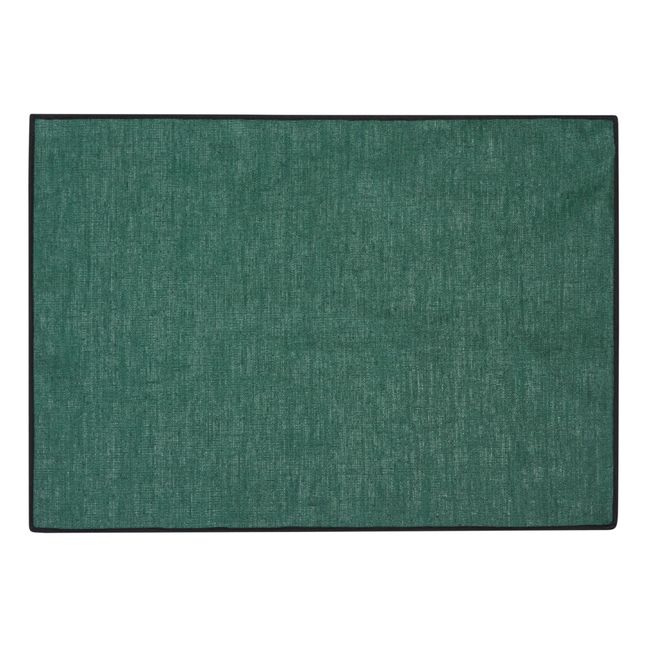 Borgo place mat in coated linen | Bluish grey