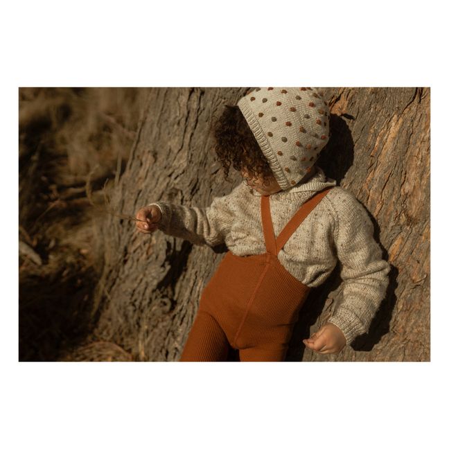 Collants à Bretelles Mérinos et Coton Bio Sans Pieds | Terracotta