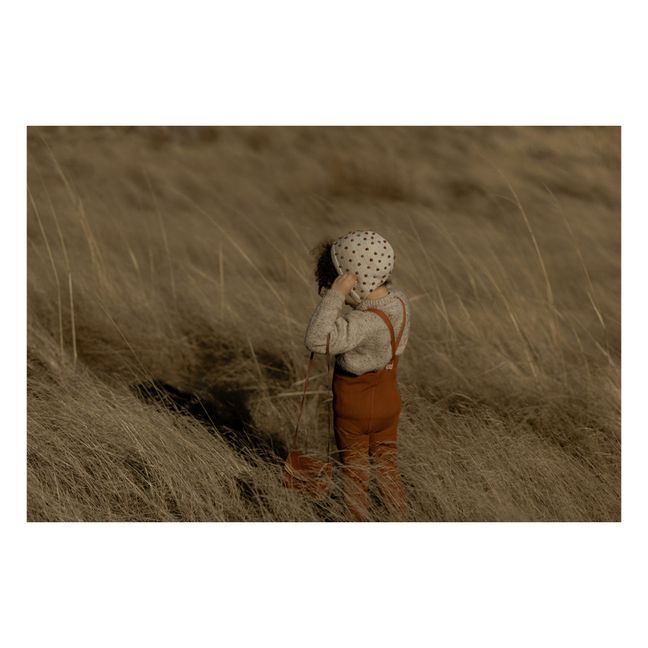 Collant con Bretelle Merino e Cotone Organico Senza Piedi | Terracotta