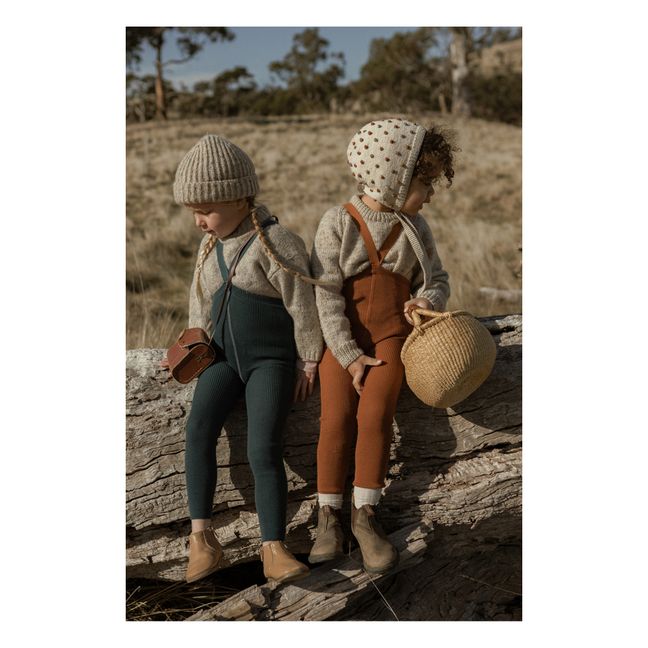 Collants à Bretelles Mérinos et Coton Bio Sans Pieds | Terracotta