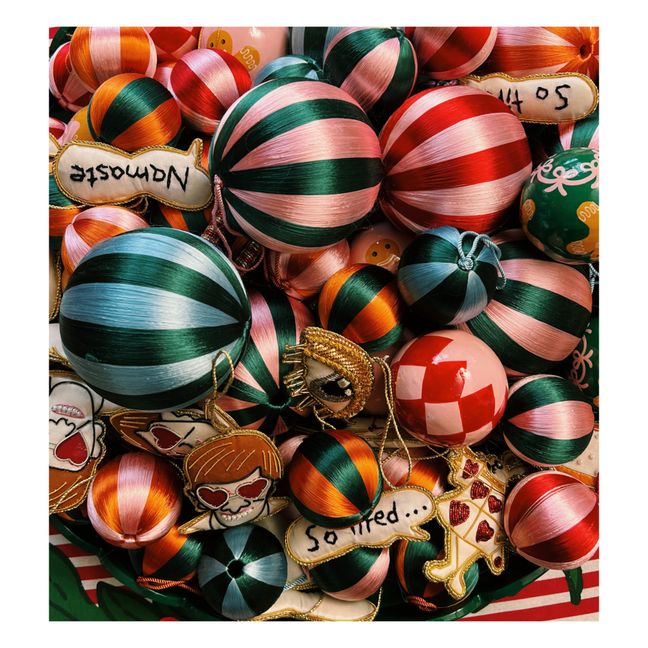 Striped Christmas ornaments - Set of 4