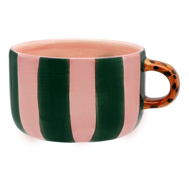 Tasse Cappuccino rayée  | Pink