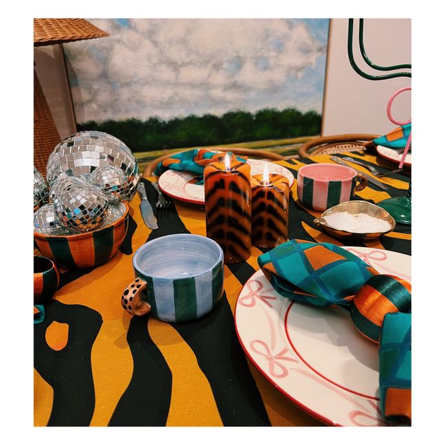 Bougie rayée tigre - S | Marron