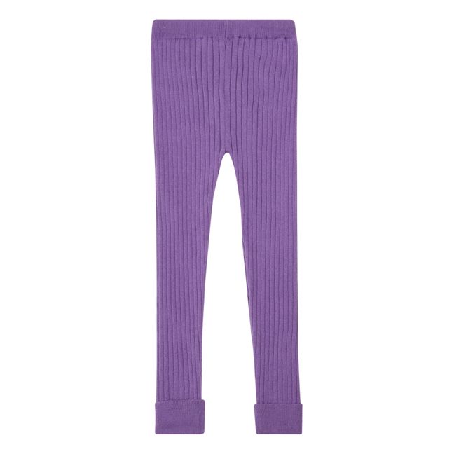 Legging Maille Ajourée Coton Bio | Violet
