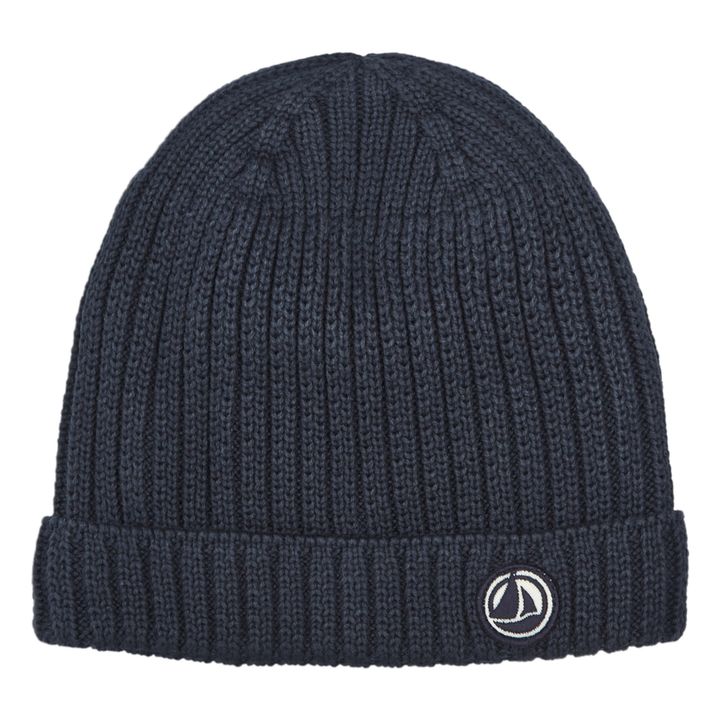 Knitted and fleece hat | Navy blue- Product image n°0