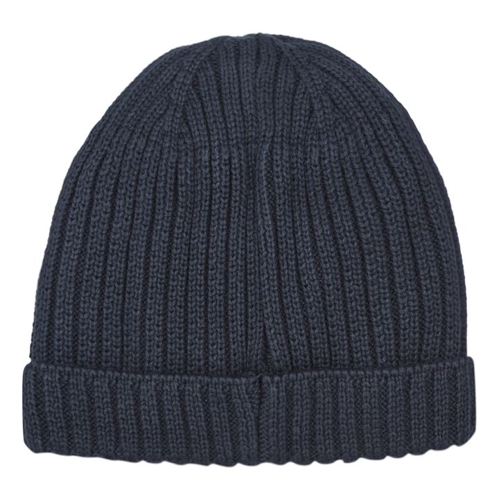 Knitted and fleece hat | Navy blue- Product image n°1