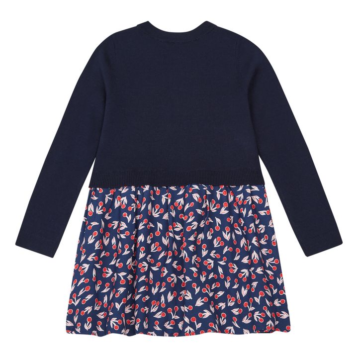Tayra Wool Bi-Material Dress | Navy blue- Product image n°1