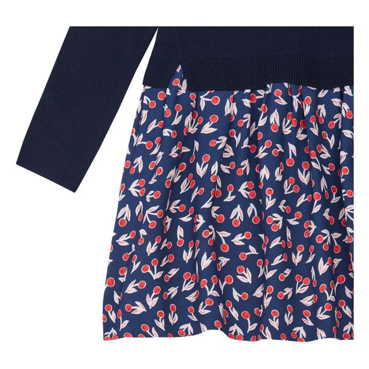 Tayra Wool Bi-Material Dress | Navy blue- Product image n°2