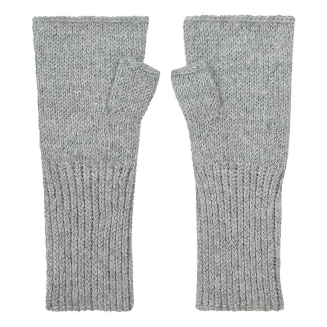 Short alpaca mittens | Grey