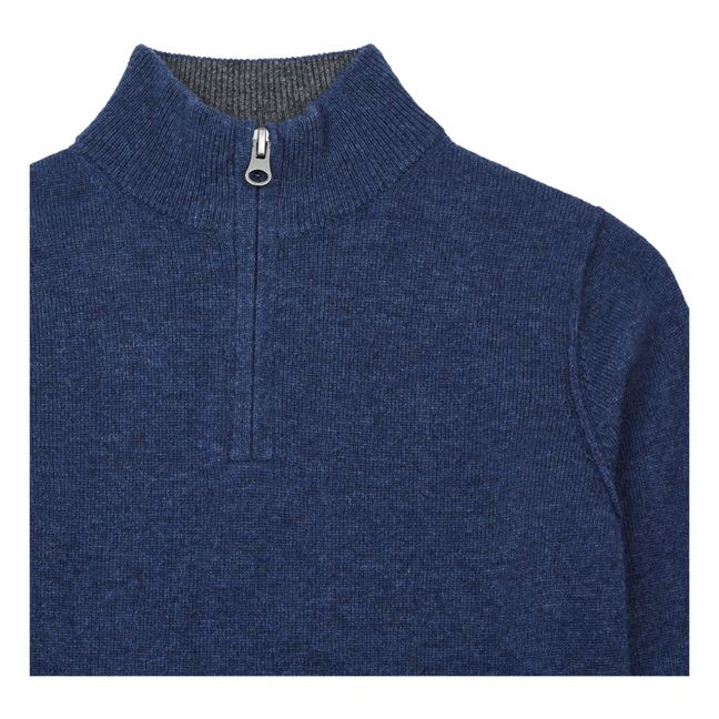 Pull Laine et Cachemire Trucker | Indigo blue