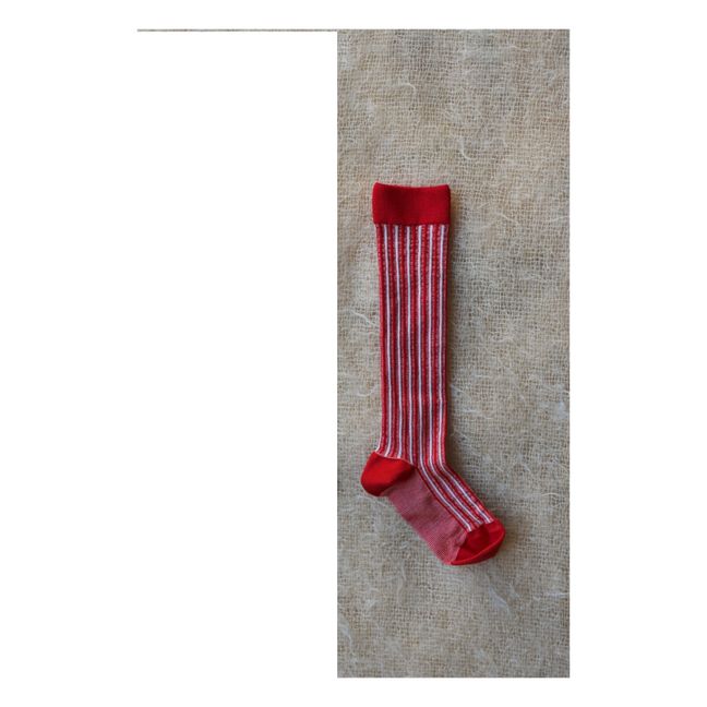 Chaussettes Rayées | Rouge
