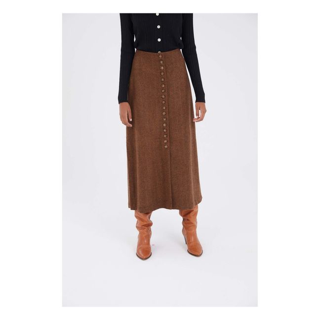 Buttoned Skirt | Camel