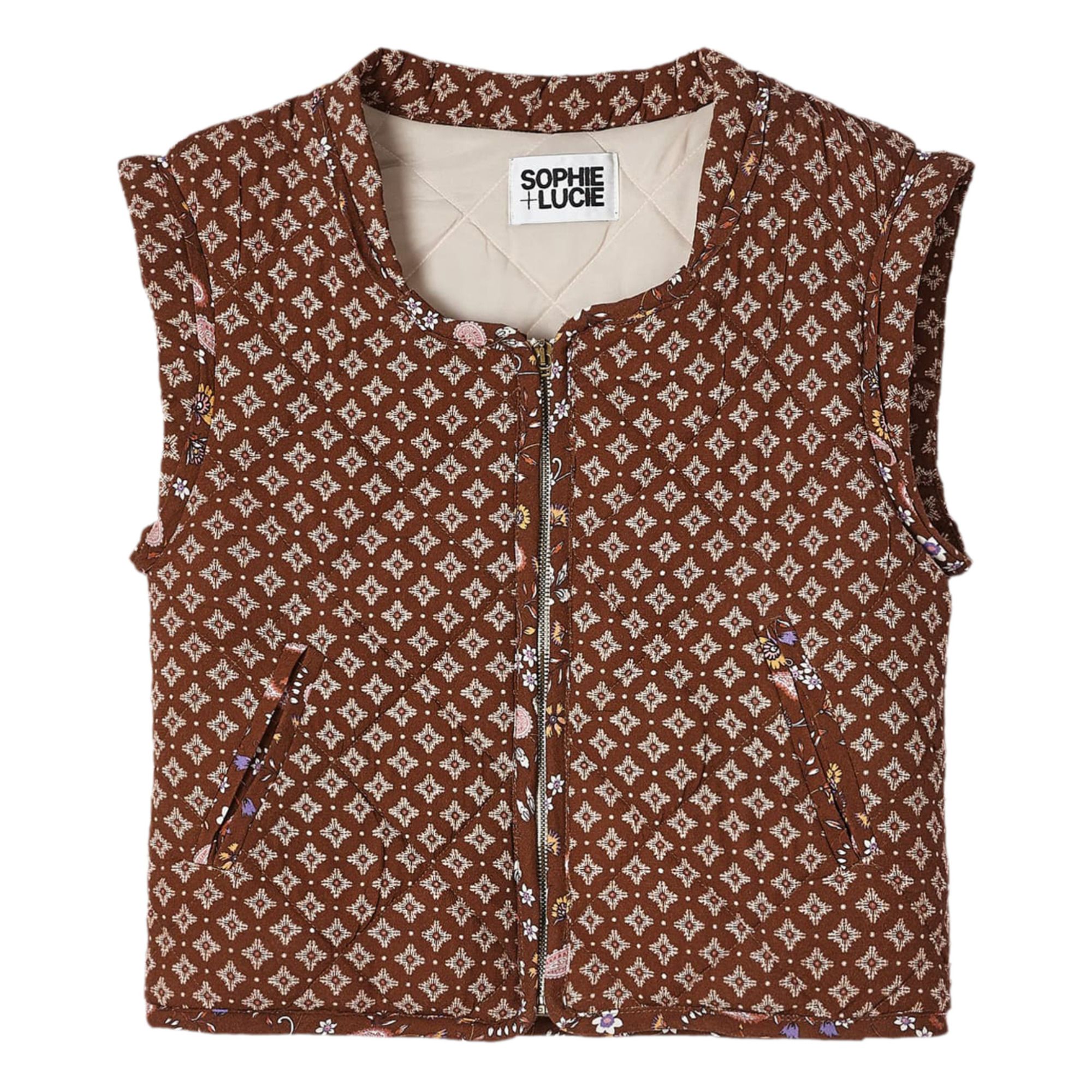 Camel sleeveless outlet jacket