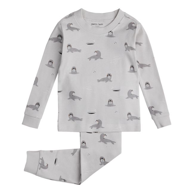 Pyjama aus Bio-Baumwolle Walross | Grau