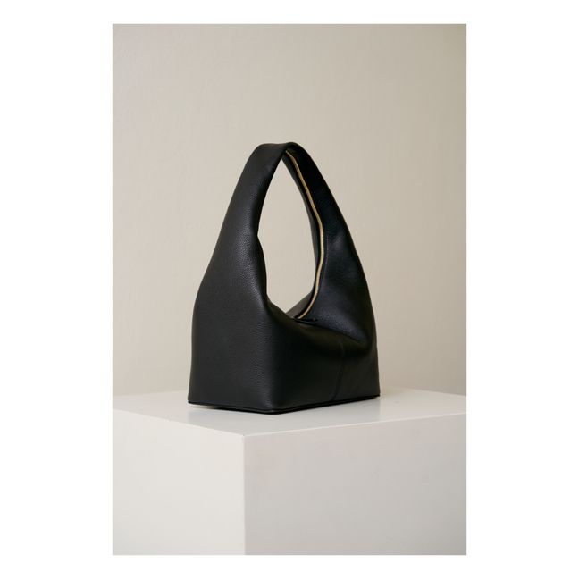 Korbtasche Leder | Schwarz