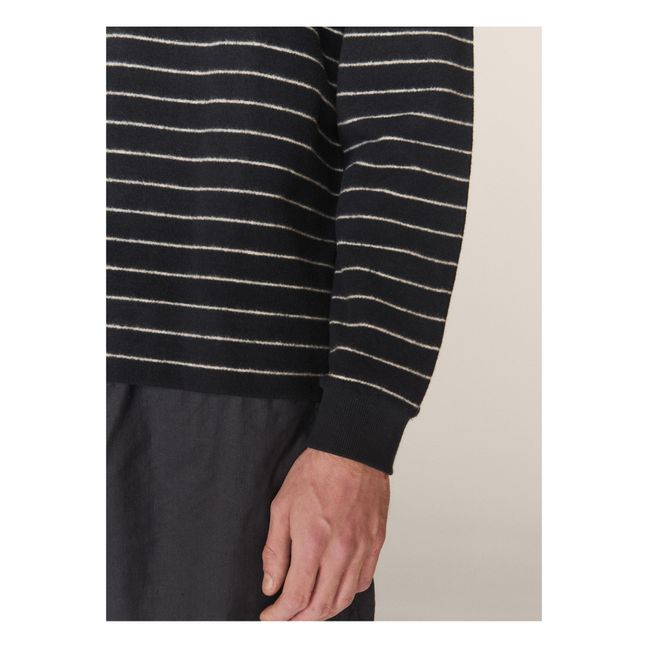 Gestreiftes Sweatshirt X | Marineblau - Ecrufarben