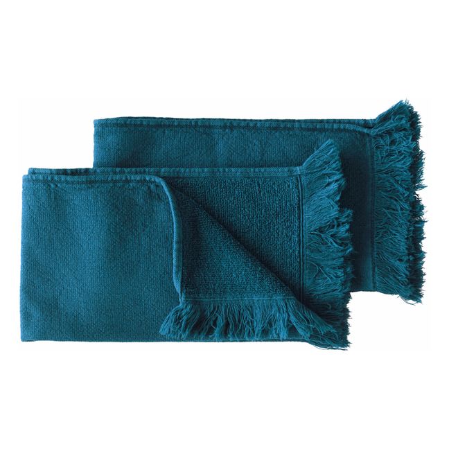 Guest towels - Set of 2 | Peacock blue