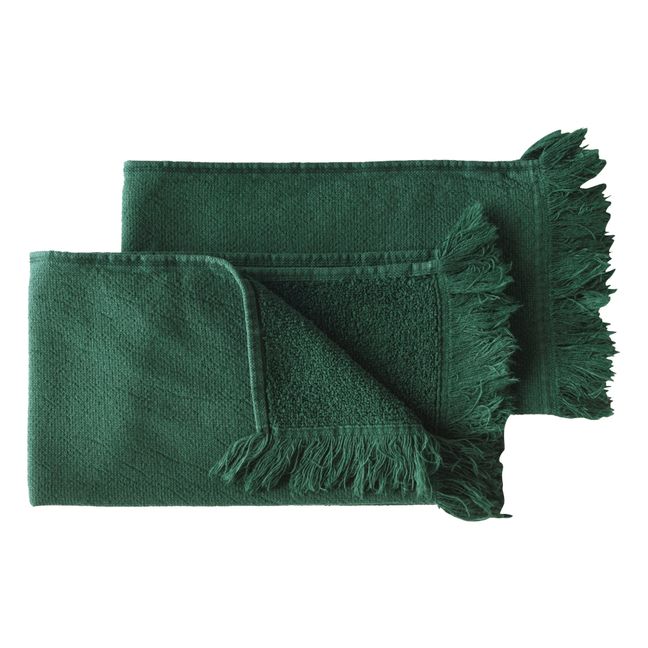 Serviettes d'invité - Set de 2 | Vert foncé