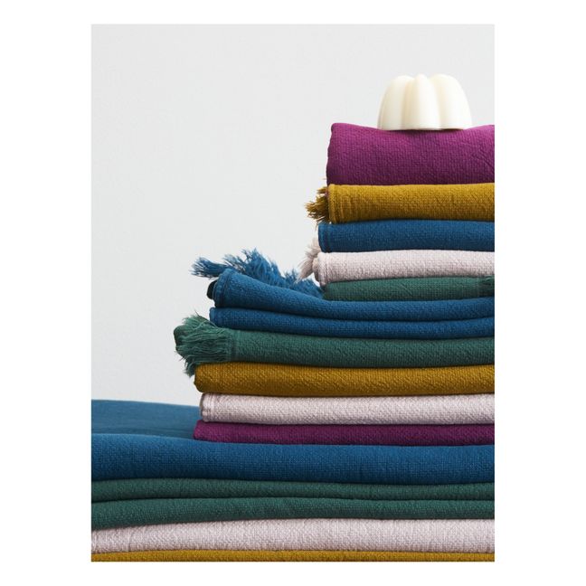 Serviette de bain en coton bio Luna | Bleu canard