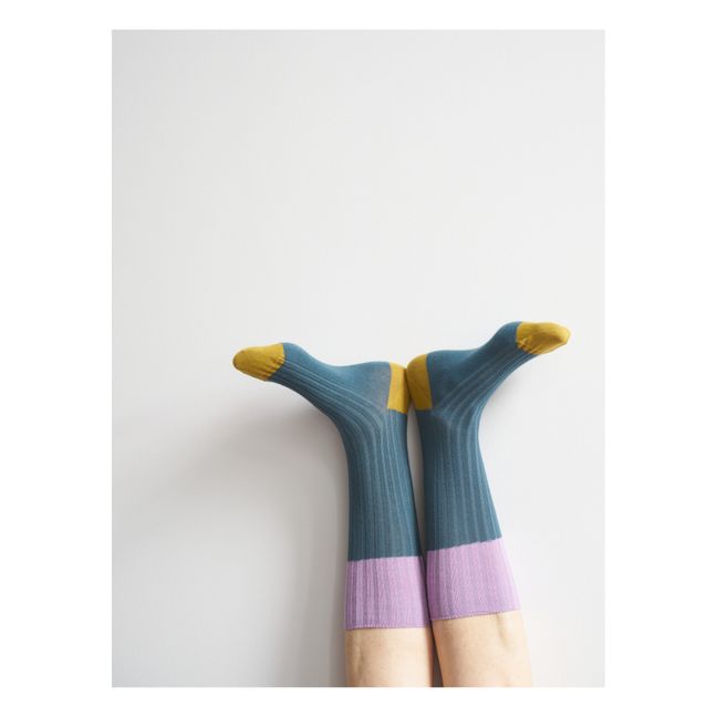 Socke Yvette | Pfauenblau