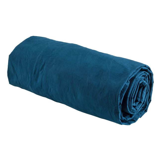 Drap-housse Celeste en coton bio | Bleu canard