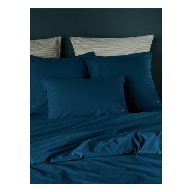 Celeste fitted sheet in organic cotton | Peacock blue