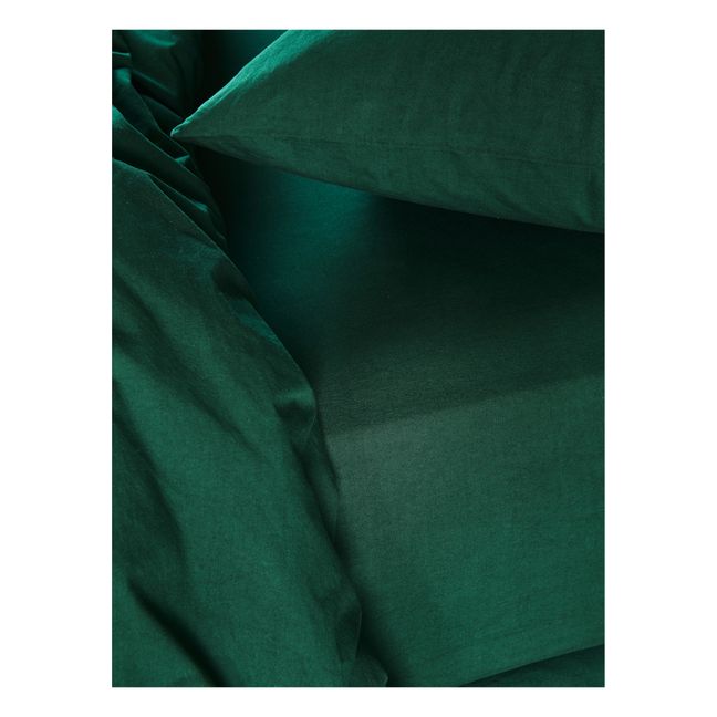 Drap-housse Celeste en coton bio | Verde Oscuro
