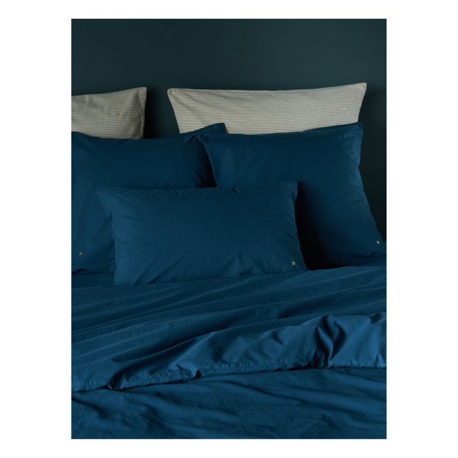 Drap housse 90x140 Bleu Nuit Jersey Coton Bio