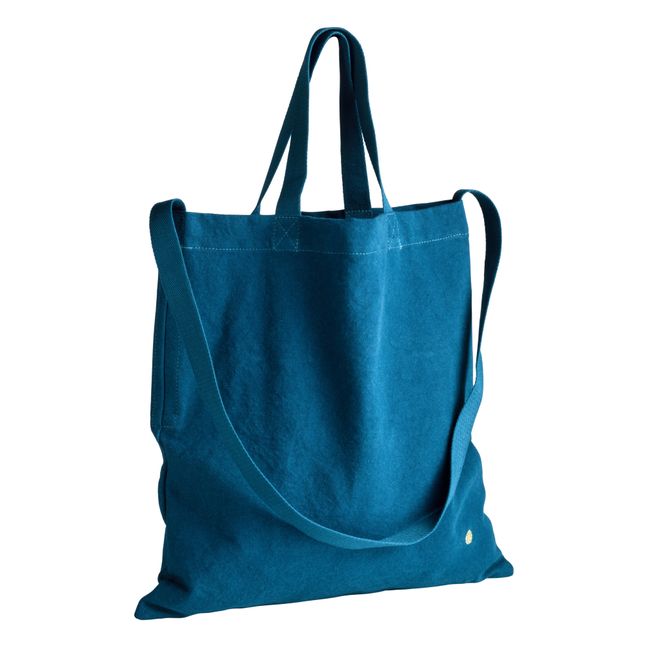 City Iona Tasche aus Baumwollcanvas | Pfauenblau