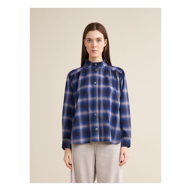 Peachy Carreaux Blouse - Women's Collection | Dark Blue