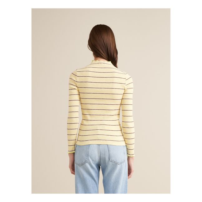 Niba T-Shirt Streifen - Damenkollektion | Blasses Gelb