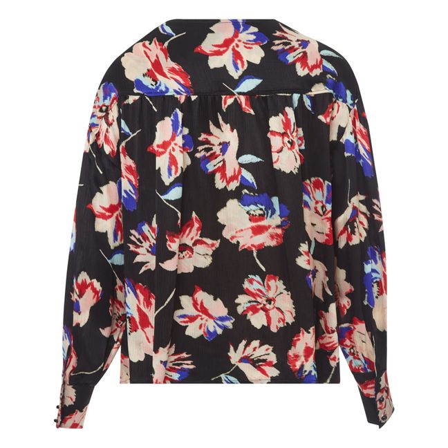 Blusa estampada de raso Bill | Negro