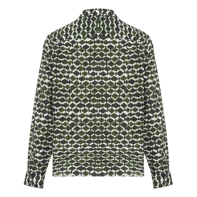 Blouse Derrick Popeline Imprimée | Vert kaki