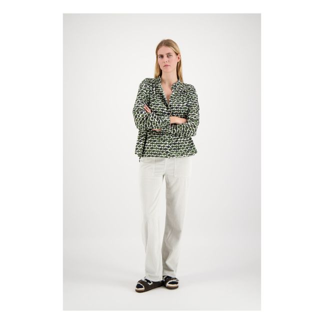Blouse Derrick Popeline Imprimée | Vert kaki